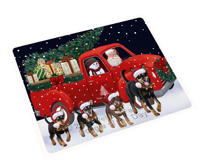 Christmas Express Delivery Red Truck Running Australian Kelpies Dogs Cutting Board - Easy Grip Non-Slip Dishwasher Safe Chopping Board Vegetables C77716