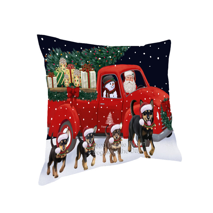 Christmas Express Delivery Red Truck Running Australian Kelpies Dogs Pillow PIL85968