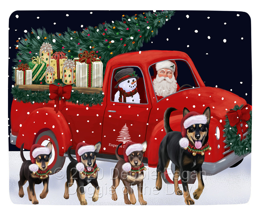 Christmas Express Delivery Red Truck Running Australian Kelpies Dogs Blanket BLNKT141673