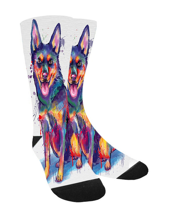 Watercolor Australian Kelpie Dog Women's Casual Socks