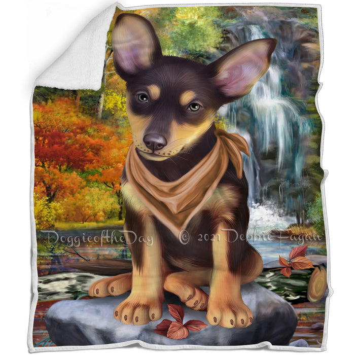 Scenic Waterfall Australian Kelpie Dog Blanket BLNKT83046