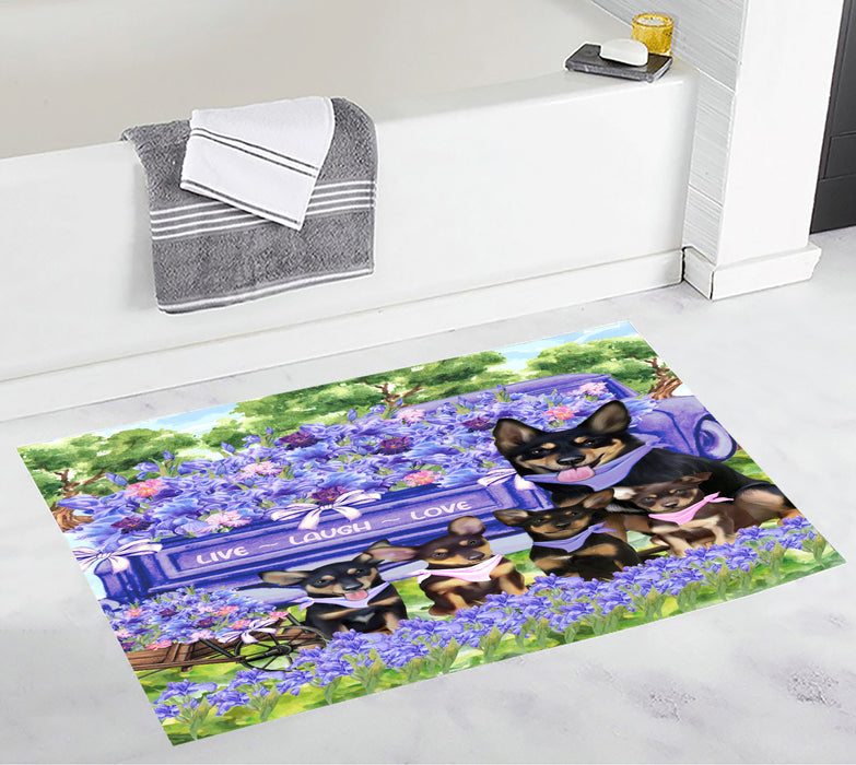 Australian Kelpie Bath Mat: Non-Slip Bathroom Rug Mats, Custom, Explore a Variety of Designs, Personalized, Gift for Pet and Dog Lovers