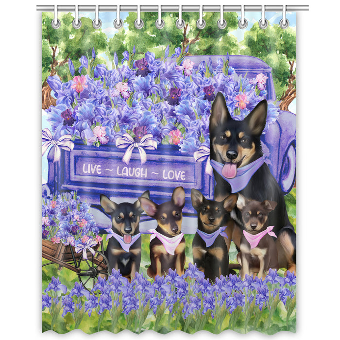 Australian Kelpie Shower Curtain, Explore a Variety of Custom Designs, Personalized, Waterproof Bathtub Curtains with Hooks for Bathroom, Gift for Dog and Pet Lovers