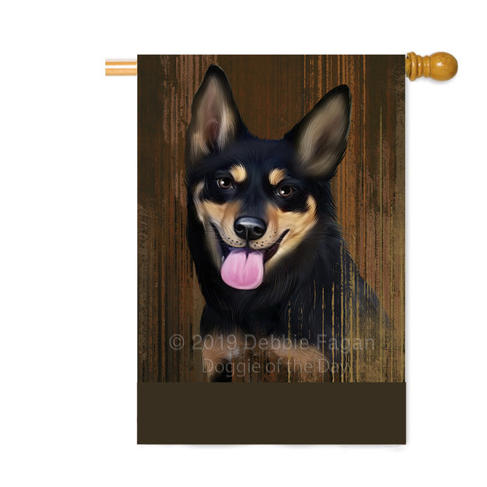 Personalized Rustic Australian Kelpie Dog Custom House Flag FLG64485