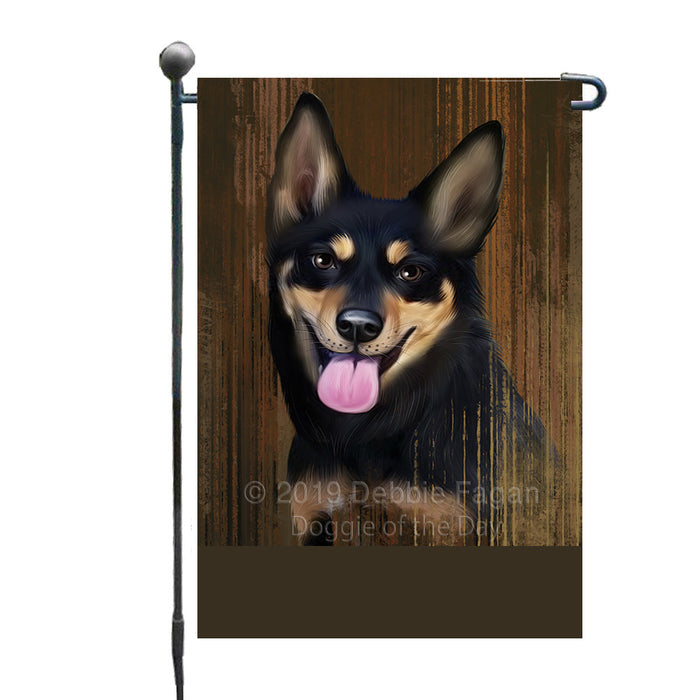 Personalized Rustic Australian Kelpie Dog Custom Garden Flag GFLG63408