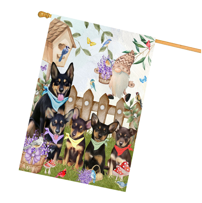 Australian Kelpie Dogs House Flag: Explore a Variety of Designs, Custom, Personalized, Weather Resistant, Double-Sided, Home Outside Yard Decor for Dog and Pet Lovers