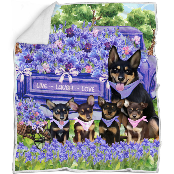 Australian Kelpie Bed Blanket, Explore a Variety of Designs, Custom, Soft and Cozy, Personalized, Throw Woven, Fleece and Sherpa, Gift for Pet and Dog Lovers