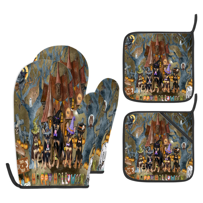 Australian Kelpie Oven Mitts and Pot Holder, Explore a Variety of Designs, Custom, Kitchen Gloves for Cooking with Potholders, Personalized, Dog and Pet Lovers Gift