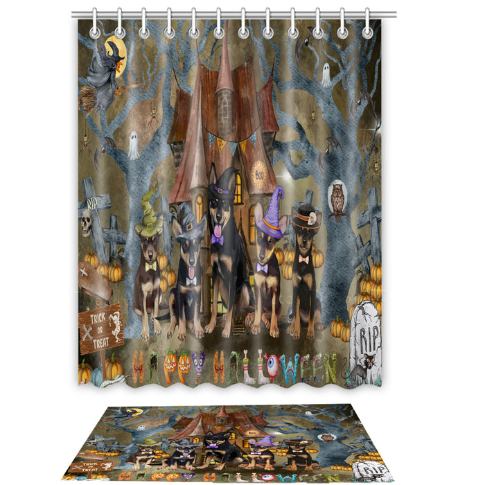 Australian Kelpie Shower Curtain with Bath Mat Combo: Curtains with hooks and Rug Set Bathroom Decor, Custom, Explore a Variety of Designs, Personalized, Pet Gift for Dog Lovers