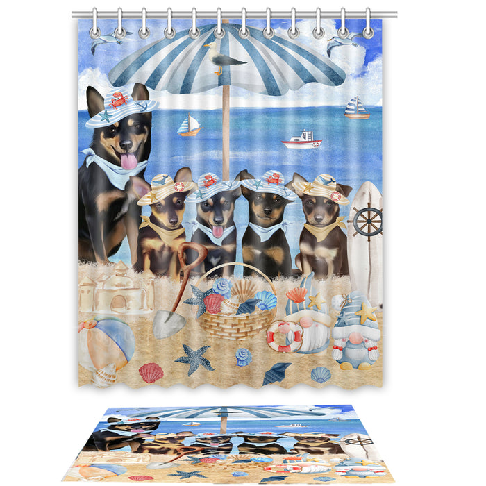 Australian Kelpie Shower Curtain & Bath Mat Set - Explore a Variety of Custom Designs - Personalized Curtains with hooks and Rug for Bathroom Decor - Dog Gift for Pet Lovers