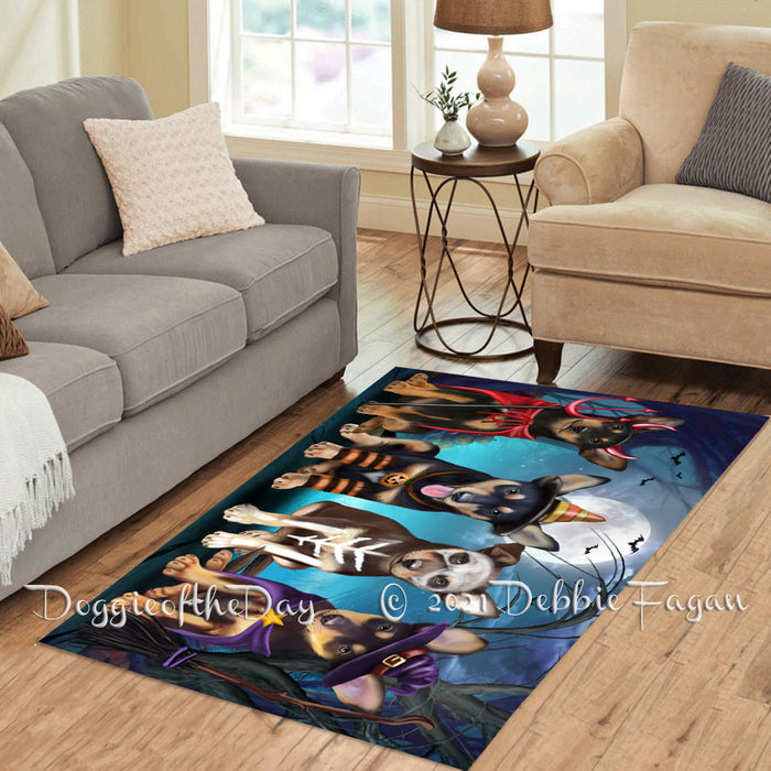 Happy Halloween Trick or Treat Australian Kelpies Dogs Polyester Living Room Carpet Area Rug ARUG66117