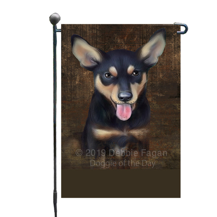 Personalized Rustic Australian Kelpie Dog Custom Garden Flag GFLG63410