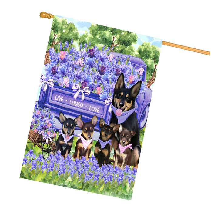 Australian Kelpie Dogs House Flag for Dog and Pet Lovers, Explore a Variety of Designs, Custom, Personalized, Weather Resistant, Double-Sided, Home Outside Yard Decor