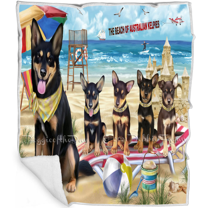 Pet Friendly Beach Australian Kelpies Dog Blanket BLNKT65379