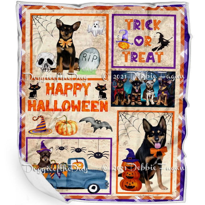 Happy Halloween Trick or Treat Australian Kelpies Dogs Blanket BLNKT143711