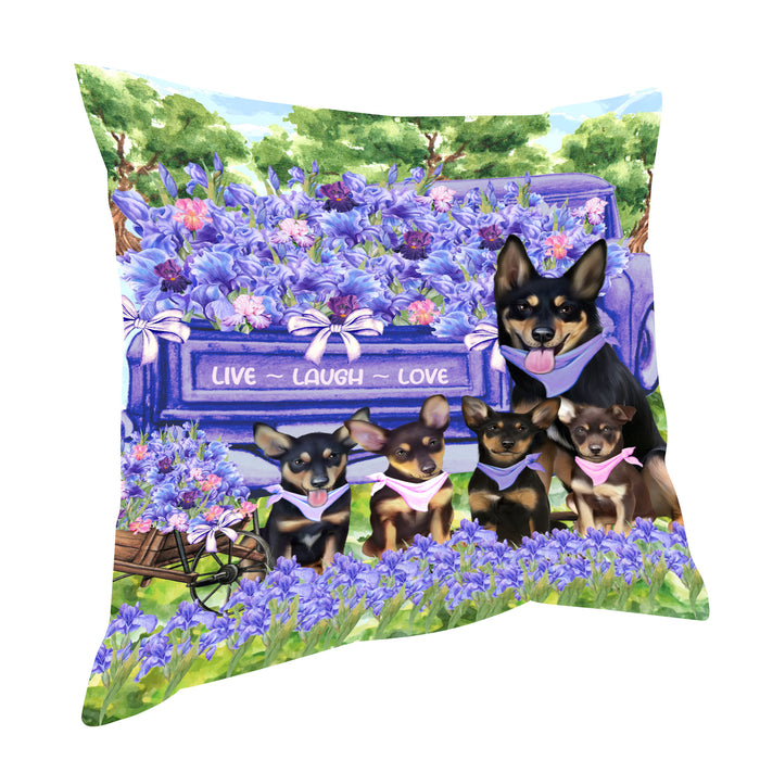 Australian Kelpie Pillow: Cushion for Sofa Couch Bed Throw Pillows, Personalized, Explore a Variety of Designs, Custom, Pet and Dog Lovers Gift