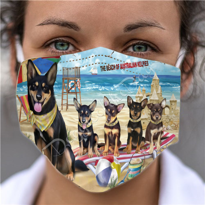 Pet Friendly Beach Australian Cattle Dogs Face Mask FM49066