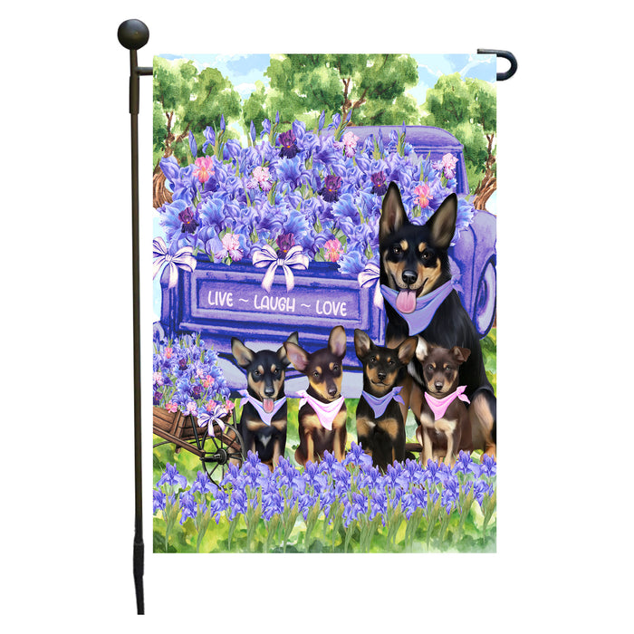 Australian Kelpie Dogs Garden Flag for Dog and Pet Lovers, Explore a Variety of Designs, Custom, Personalized, Weather Resistant, Double-Sided, Outdoor Garden Yard Decoration