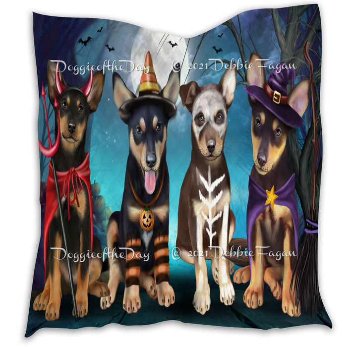 Happy Halloween Trick or Treat Australian Kelpies Dogs Lightweight Soft Bedspread Coverlet Bedding Quilt QUILT60176
