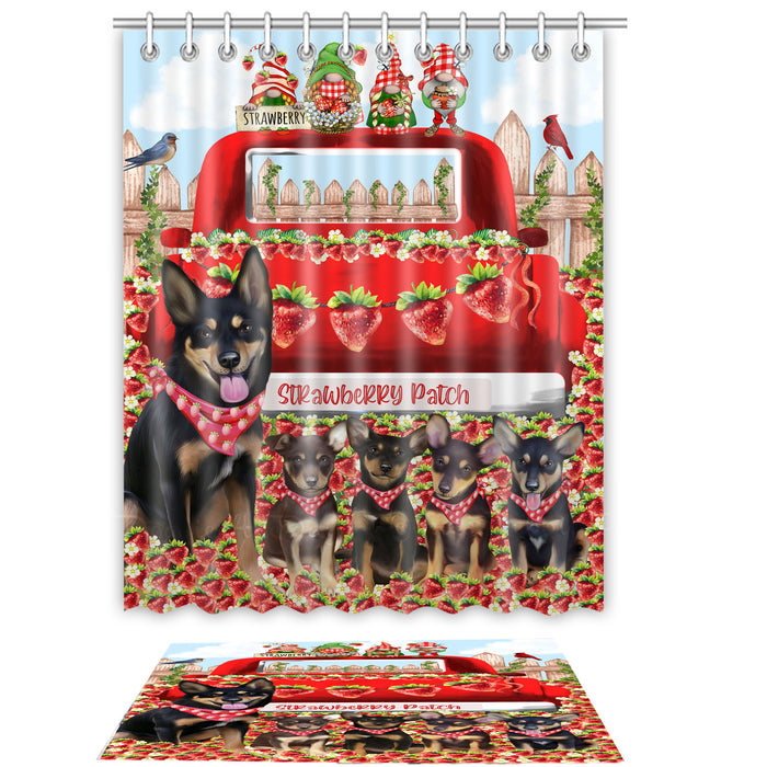 Australian Kelpie Shower Curtain & Bath Mat Set - Explore a Variety of Custom Designs - Personalized Curtains with hooks and Rug for Bathroom Decor - Dog Gift for Pet Lovers
