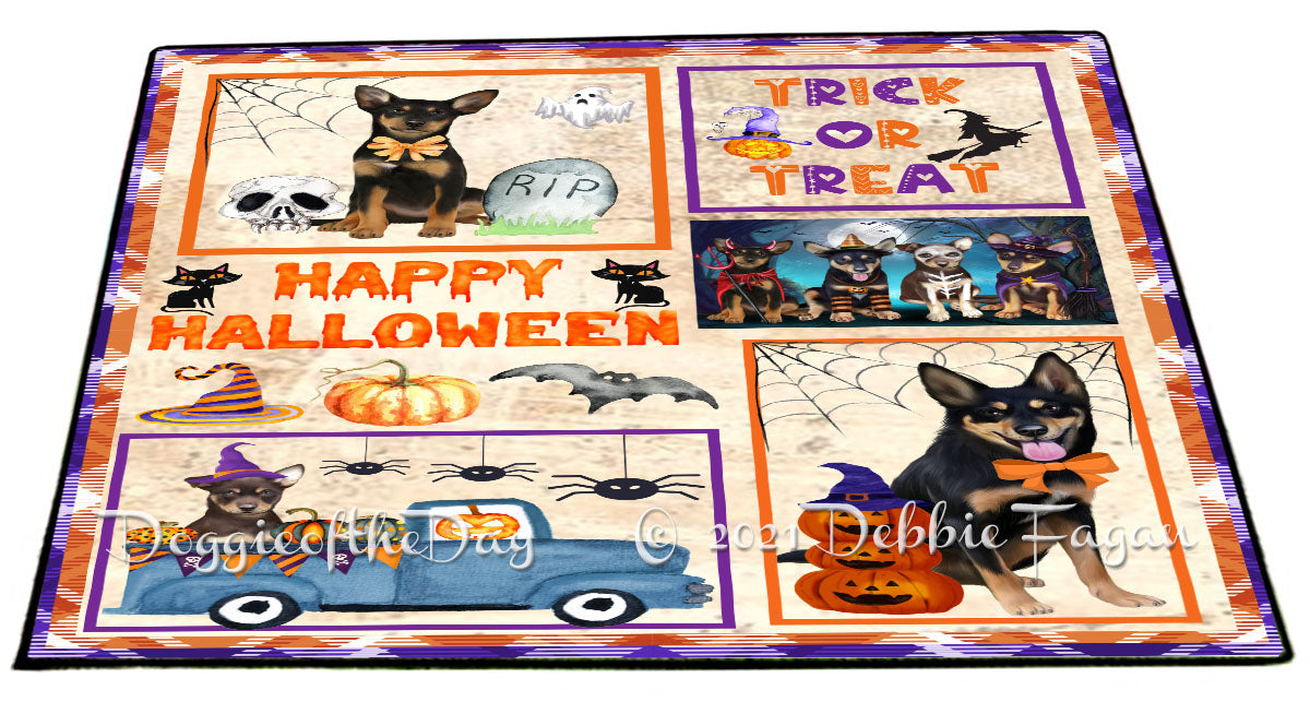 Happy Halloween Trick or Treat Australian Kelpies Dogs Indoor/Outdoor Welcome Floormat - Premium Quality Washable Anti-Slip Doormat Rug FLMS57985