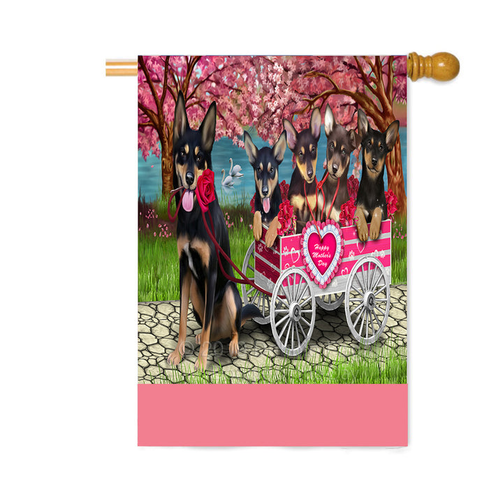 Personalized I Love Australian Kelpie Dogs in a Cart Custom House Flag FLG-DOTD-A62180
