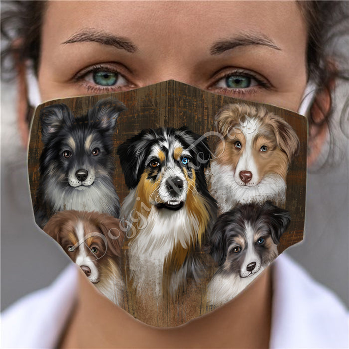 Rustic Australian Shepherd Dogs Face Mask FM50021