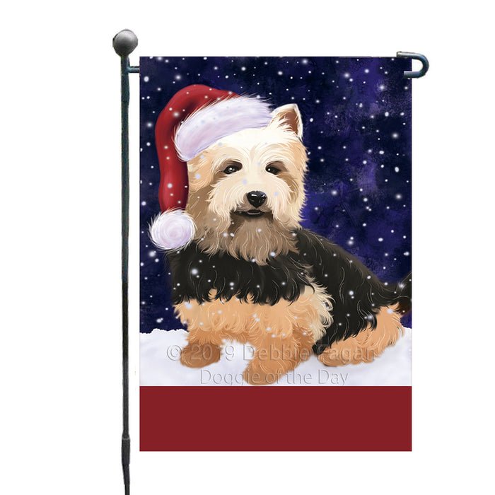 Personalized Let It Snow Happy Holidays Australian Terrier Dog Custom Garden Flags GFLG-DOTD-A62243