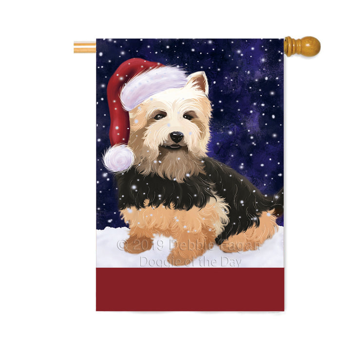 Personalized Let It Snow Happy Holidays Australian Terrier Dog Custom House Flag FLG-DOTD-A62299