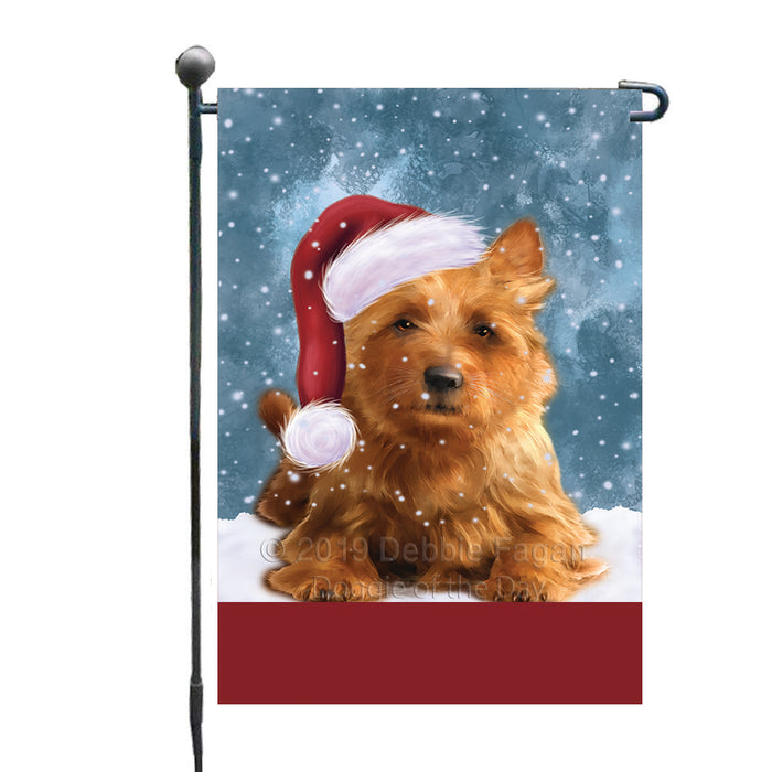 Personalized Let It Snow Happy Holidays Australian Terrier Dog Custom Garden Flags GFLG-DOTD-A62242