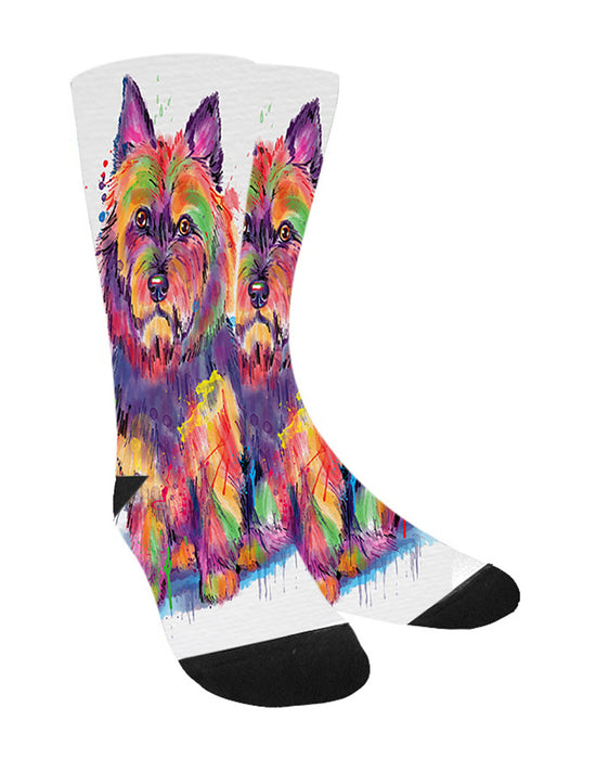 Watercolor Australian Terrier Dog Women's Casual Socks
