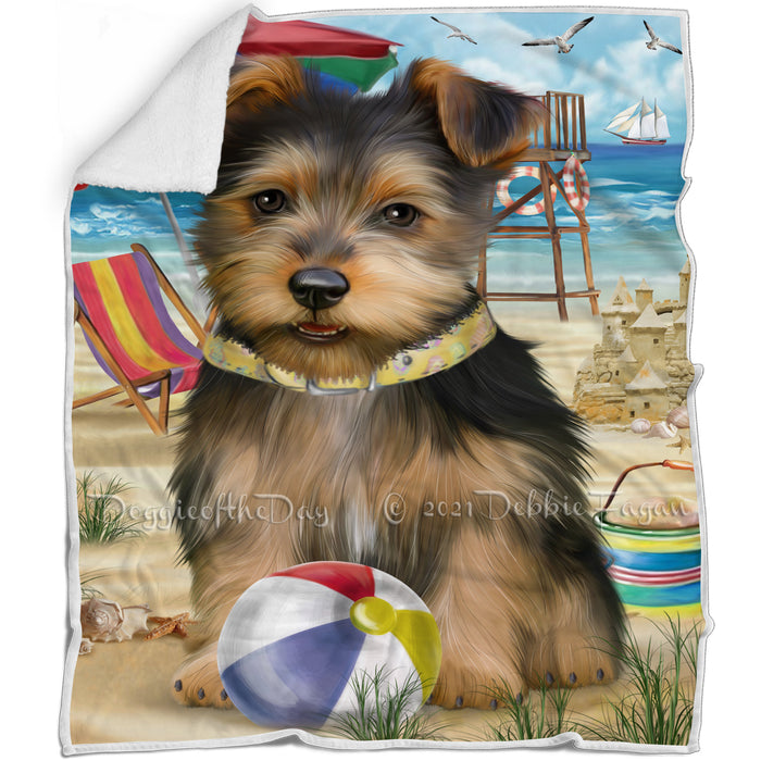 Pet Friendly Beach Australian Terrier Dog Blanket BLNKT65442
