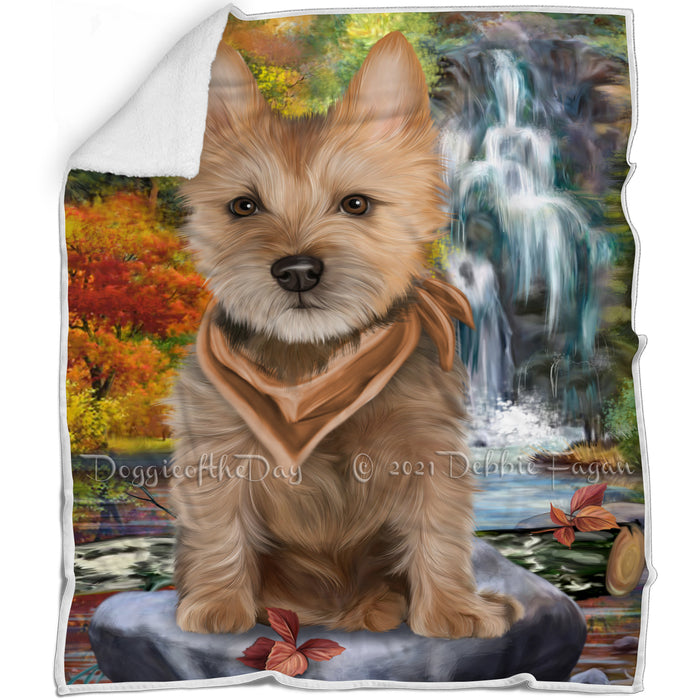 Scenic Waterfall Australian Terrier Dog Blanket BLNKT67404