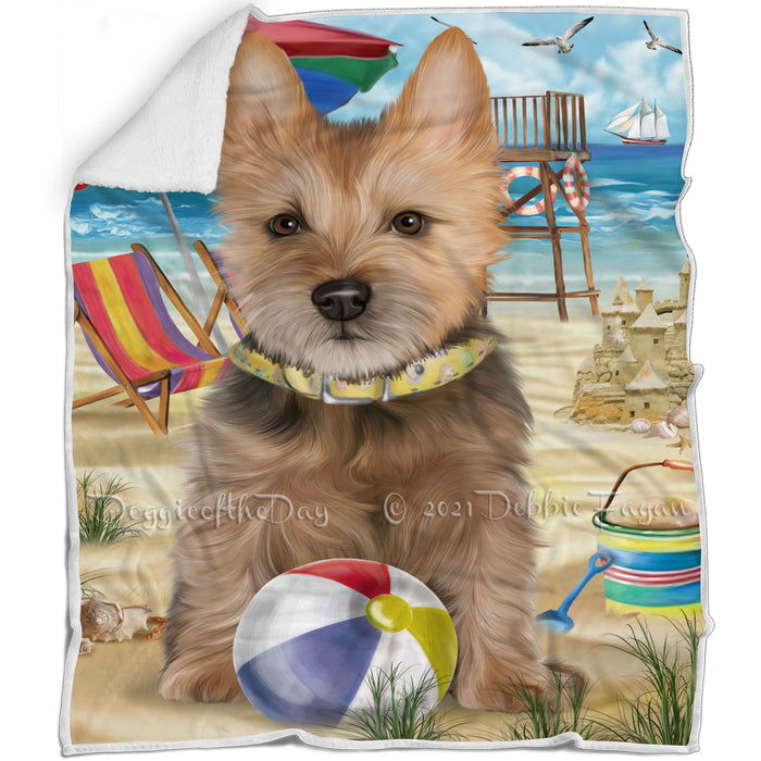 Pet Friendly Beach Australian Terrier Dog Blanket BLNKT65460