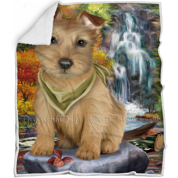 Scenic Waterfall Australian Terrier Dog Blanket BLNKT67431