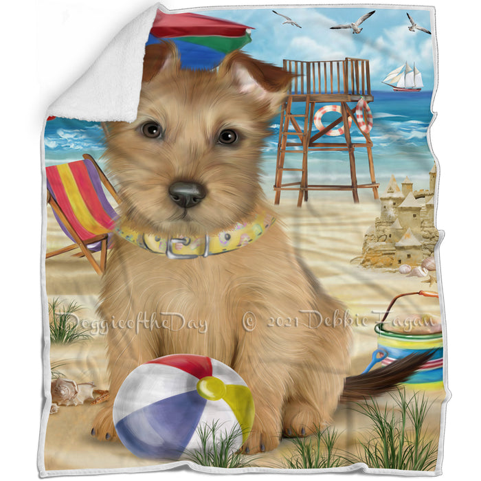 Pet Friendly Beach Australian Terrier Dog Blanket BLNKT65469