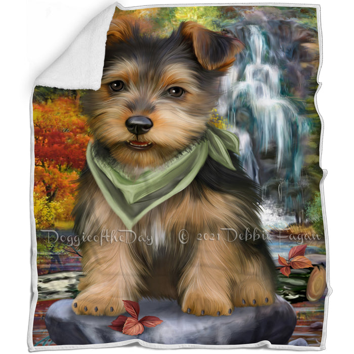 Scenic Waterfall Australian Terrier Dog Blanket BLNKT67440