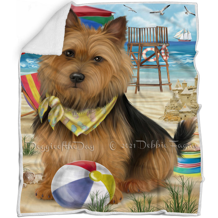 Pet Friendly Beach Australian Terrier Dog Blanket BLNKT65478