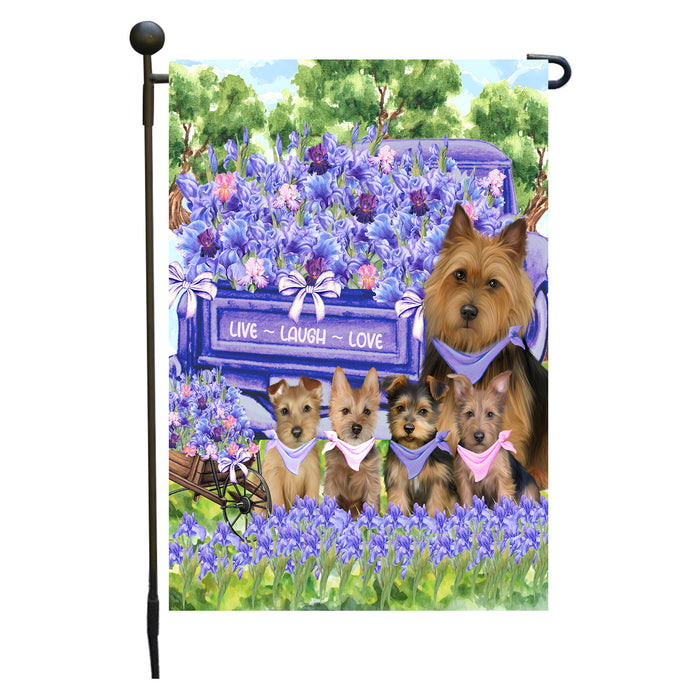 Australian Terrier Dogs Garden Flag for Dog and Pet Lovers, Explore a Variety of Designs, Custom, Personalized, Weather Resistant, Double-Sided, Outdoor Garden Yard Decoration
