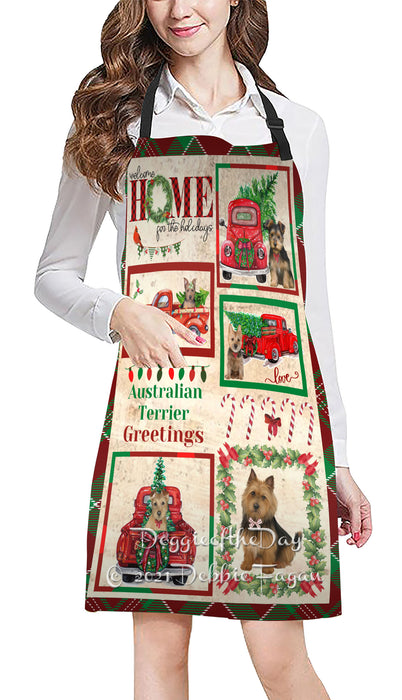 Welcome Home for Holidays Australian Terrier Dogs Apron Apron48377