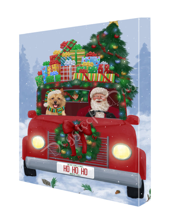 Christmas Honk Honk Here Comes Santa with Australian Terrier Dog Canvas Print Wall Art Décor CVS146564