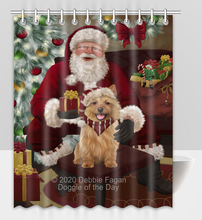 Santa's Christmas Surprise Australian Terrier Dog Shower Curtain Bathroom Accessories Decor Bath Tub Screens SC208