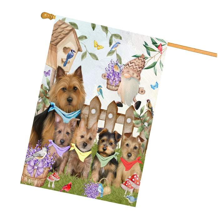 Australian Terrier Dogs House Flag: Explore a Variety of Designs, Custom, Personalized, Weather Resistant, Double-Sided, Home Outside Yard Decor for Dog and Pet Lovers