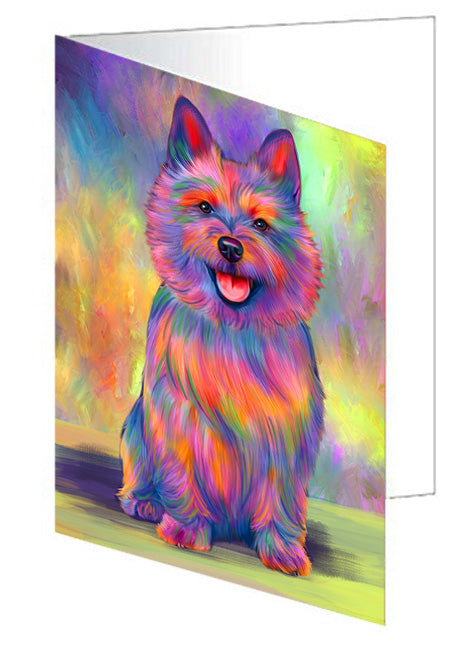 Paradise Wave Australian terrier Dog Handmade Artwork Assorted Pets Greeting Cards and Note Cards with Envelopes for All Occasions and Holiday Seasons GCD74585