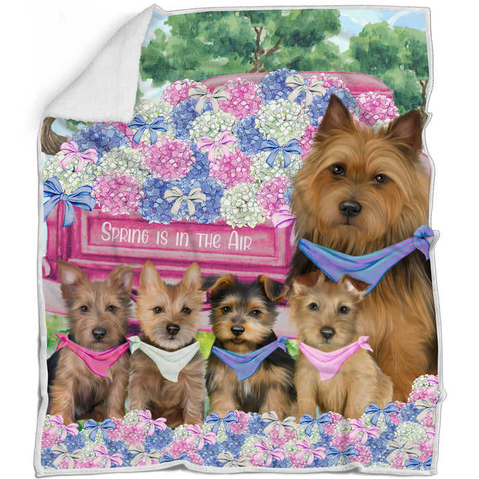 Australian Terrier Blanket: Explore a Variety of Designs, Custom, Personalized, Cozy Sherpa, Fleece and Woven, Dog Gift for Pet Lovers