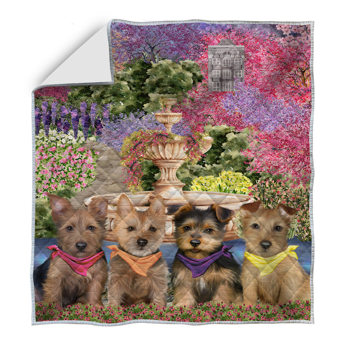 Australian Terrier Bedding Quilt, Bedspread Coverlet Quilted, Explore a Variety of Designs, Custom, Personalized, Pet Gift for Dog Lovers