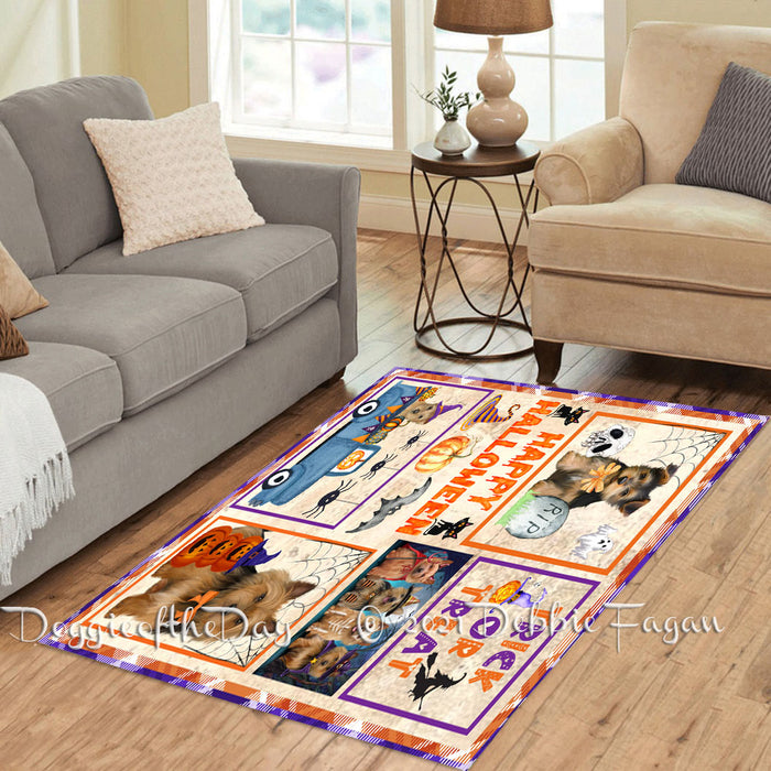 Happy Halloween Trick or Treat Australian Terrier Dogs Polyester Living Room Carpet Area Rug ARUG65417