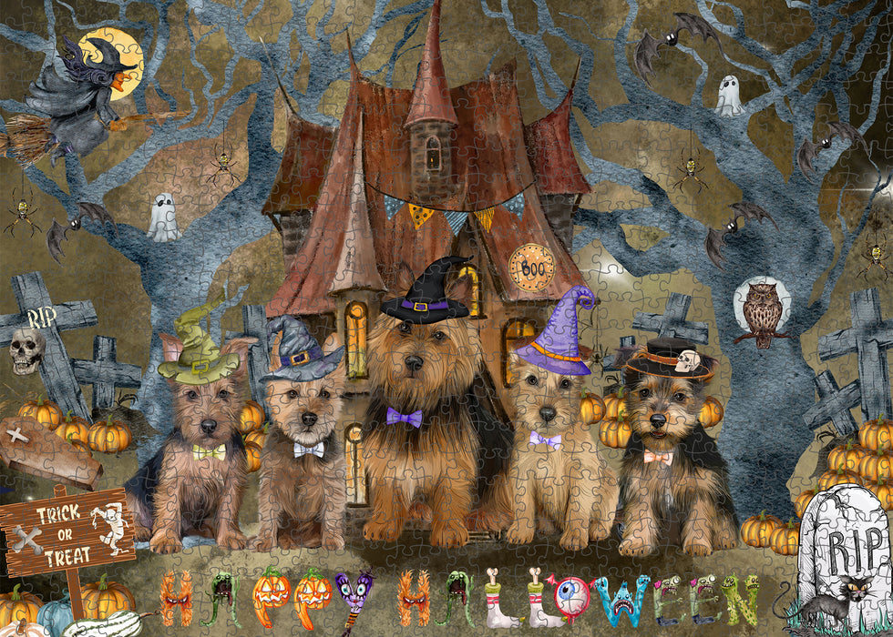 Australian Terrier Jigsaw Puzzle: Explore a Variety of Designs, Interlocking Halloween Puzzles for Adult, Custom, Personalized, Pet Gift for Dog Lovers