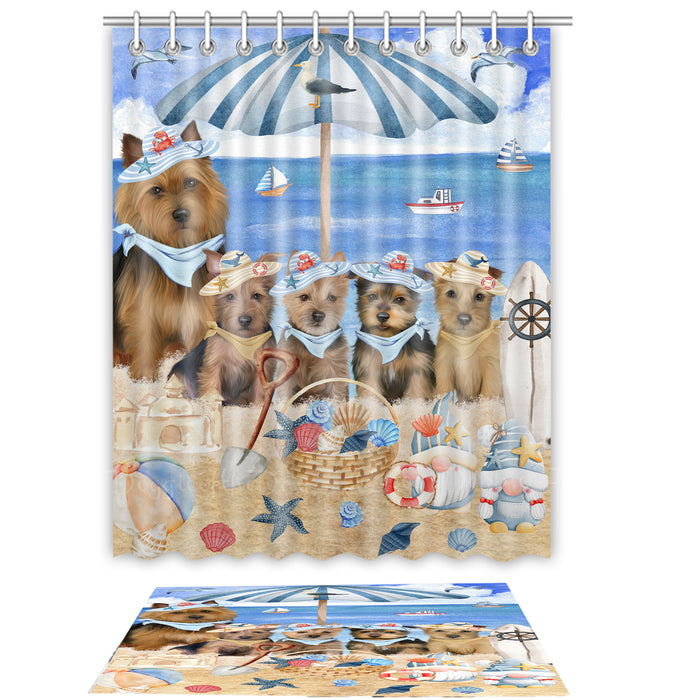 Australian Terrier Shower Curtain & Bath Mat Set - Explore a Variety of Custom Designs - Personalized Curtains with hooks and Rug for Bathroom Decor - Dog Gift for Pet Lovers