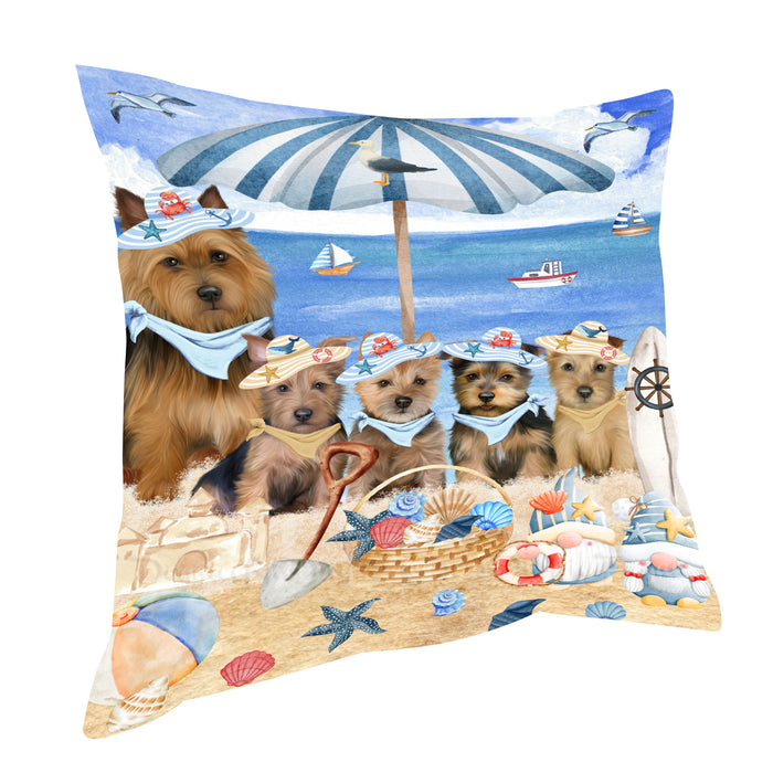 Australian Terrier Throw Pillow: Explore a Variety of Designs, Custom, Cushion Pillows for Sofa Couch Bed, Personalized, Dog Lover's Gifts